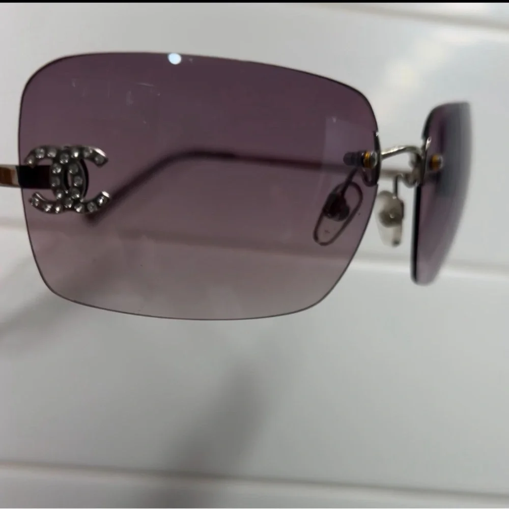 MINT CHANEL 4017 D Crystal Rimless Coco CC Logo Pink Plum SUNGLASSES CASE BOX - Picture 4 of 16